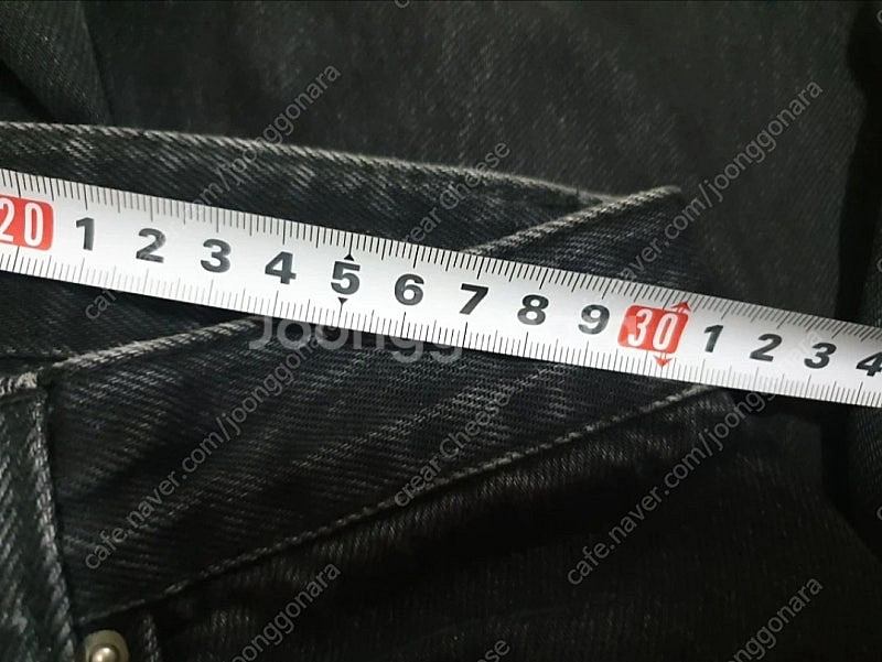 여성 일자 진청바지--2