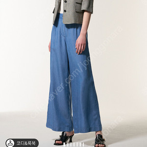 마인 백 밴딩 와이드 데님 팬츠 44