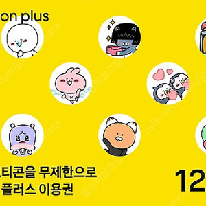 카카오톡 이모티콘 플러스 12개월 무제한 이용권 에누리문의 안받음 바로 등록하실 분만 안심번호 문자주세요