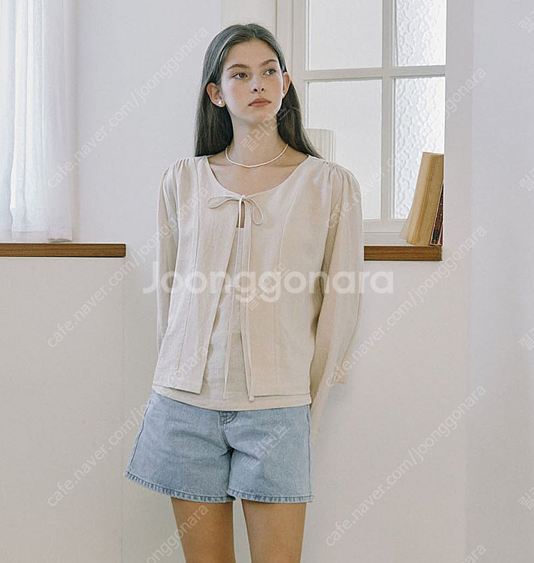 논로컬 린넨 블라우스 가디건(새상품)--3