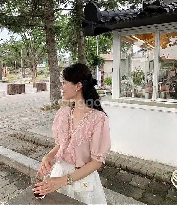 바이씨니 프렌치블라우스 핑크--0