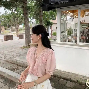 바이씨니 프렌치블라우스 핑크