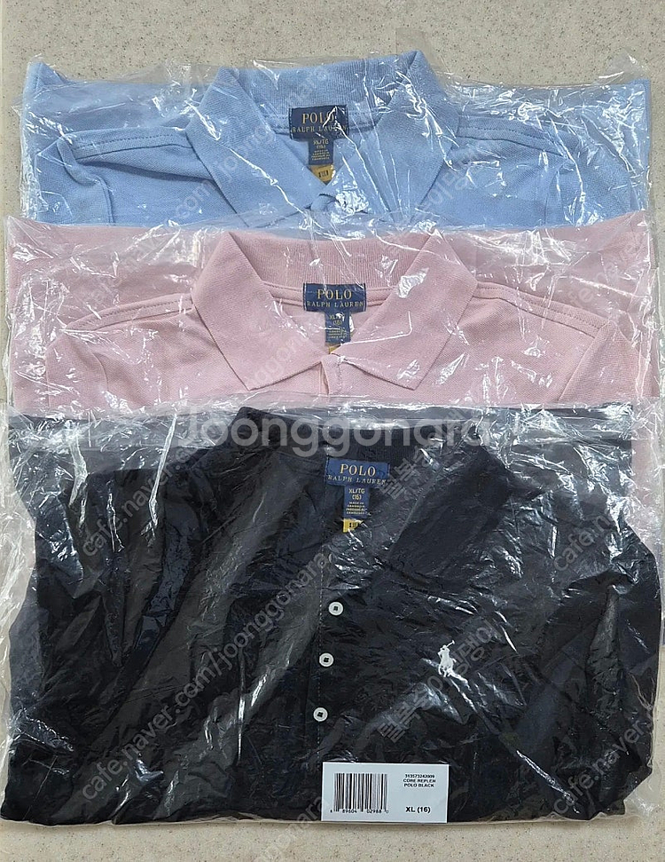 폴로 걸즈 PK 카라반팔티 XL 블랙/핑크/엘리트블루--9