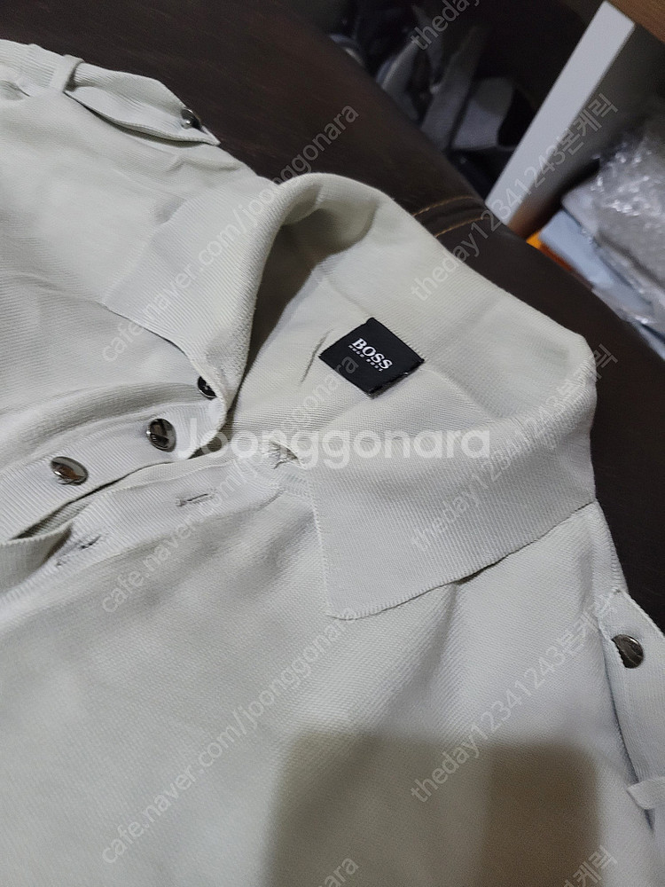 휴고보스(HUGO BOSS) 니트 반팔 카라티 M사이즈...--4