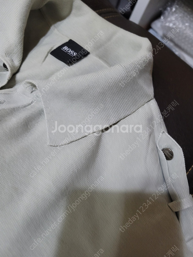 휴고보스(HUGO BOSS) 니트 반팔 카라티 M사이즈...--5