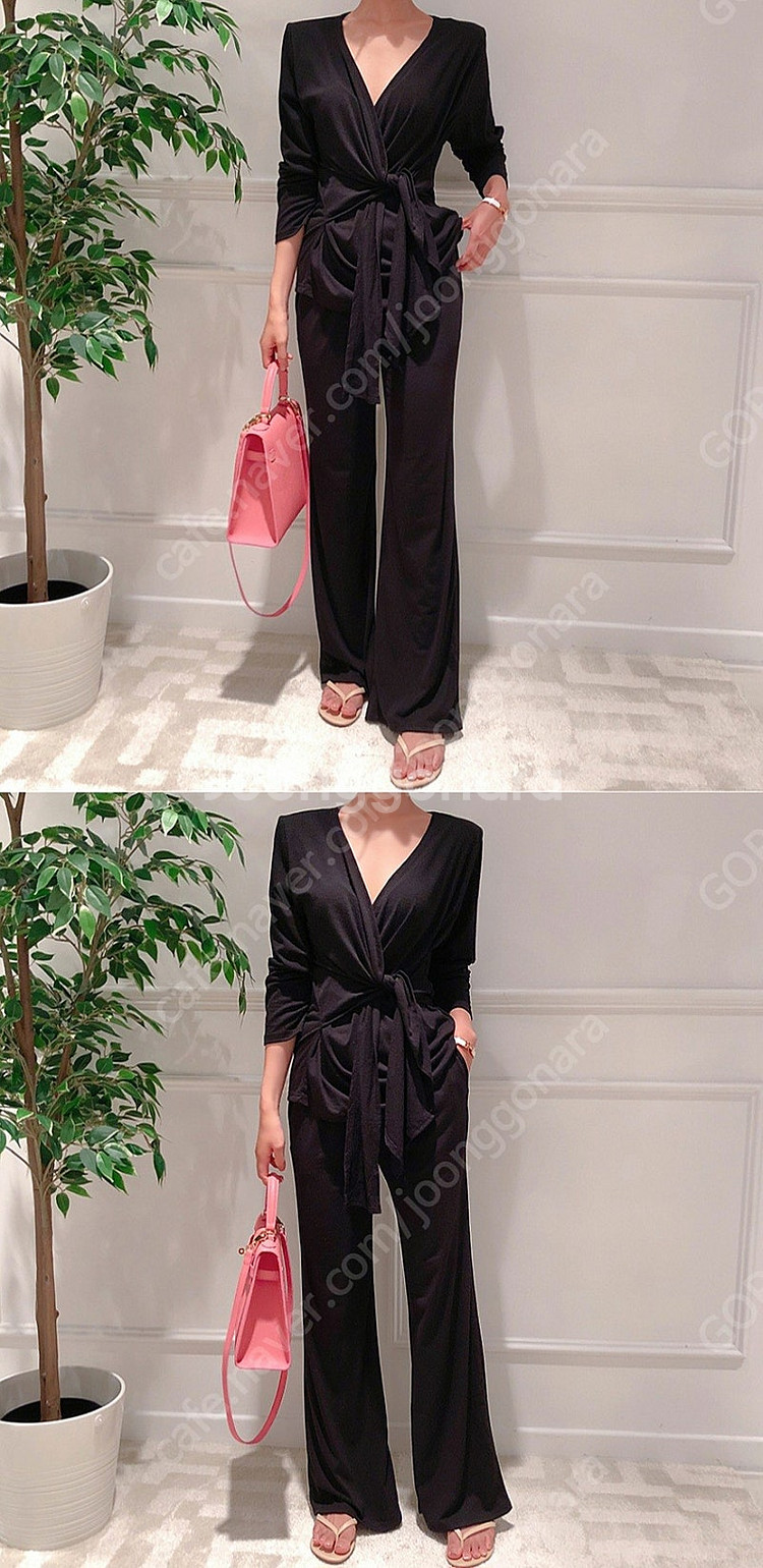 (새상품) 업클로젯 꼬임 투피스 블랙 FREE / 더로랑 더마농 러브썸원 라운지룩 슬로우앤드 베이델리 에드모어 하이...--1