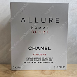 [CHANEL]알뤼르 옴므 스포츠 코롱 오 드 뚜왈렛(3x20ml)123300 새제품 팝니다.