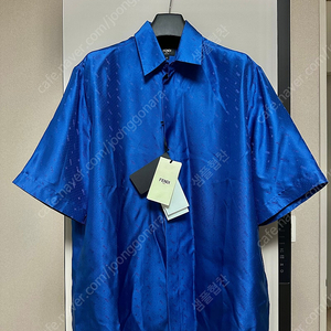 펜디 블루 실크 셔츠 (41)
