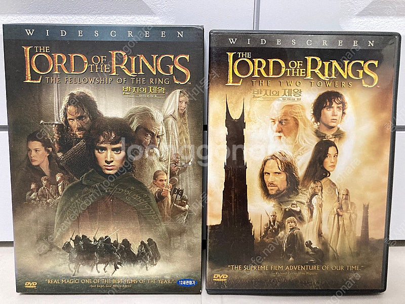 명작 반지의제왕 dvd 1,2편 소장용 일괄판매--0