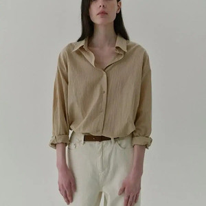 새상품] moia 모이아 pin st shirt (beige stripe)