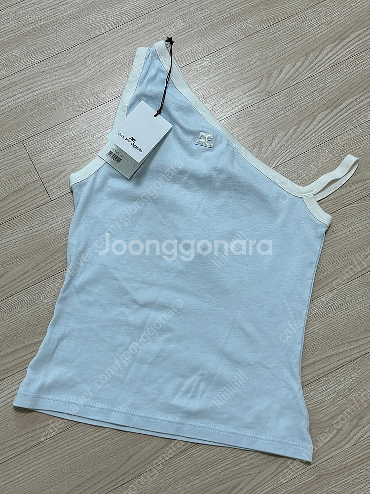 Courreges 꾸레쥬 원숄더 탑 아이스블루 M 새상...--9