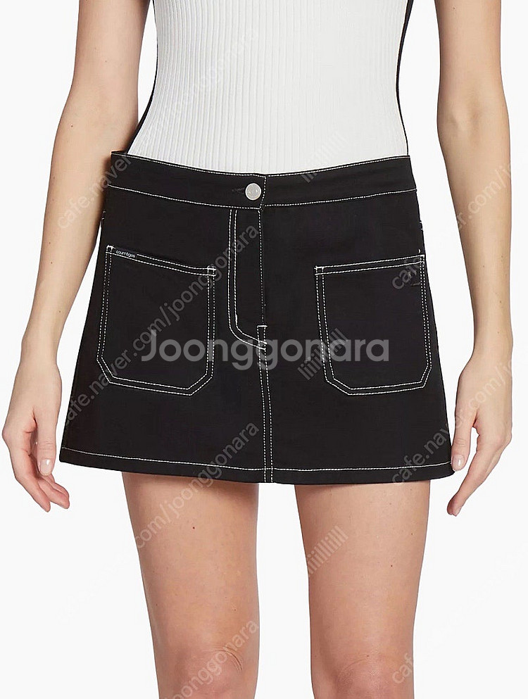 Courreges 꾸레쥬 스커트 코튼 데님 26 새상품--0