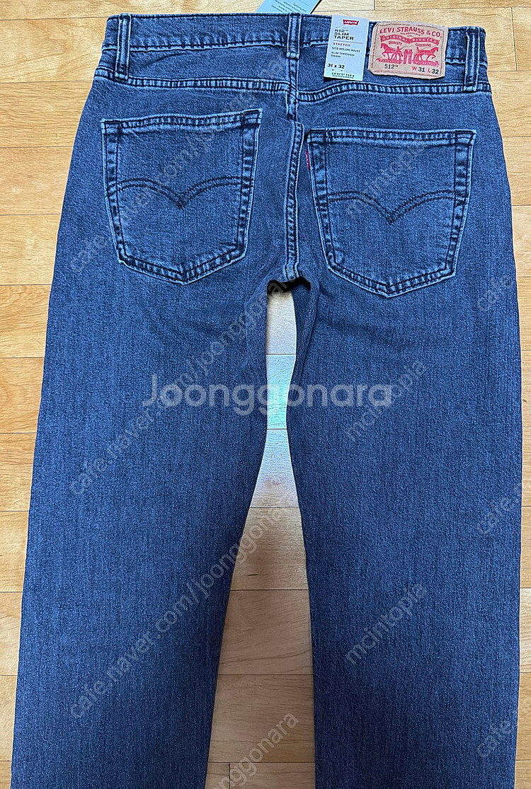 리바이스 512 청바지 31x32 사이즈 다크 그레이 워싱진 levis 512 slim taper jeans--5