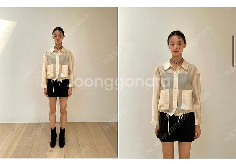 오브네어 쉬어 스트링 점퍼 베이지 새상품--1