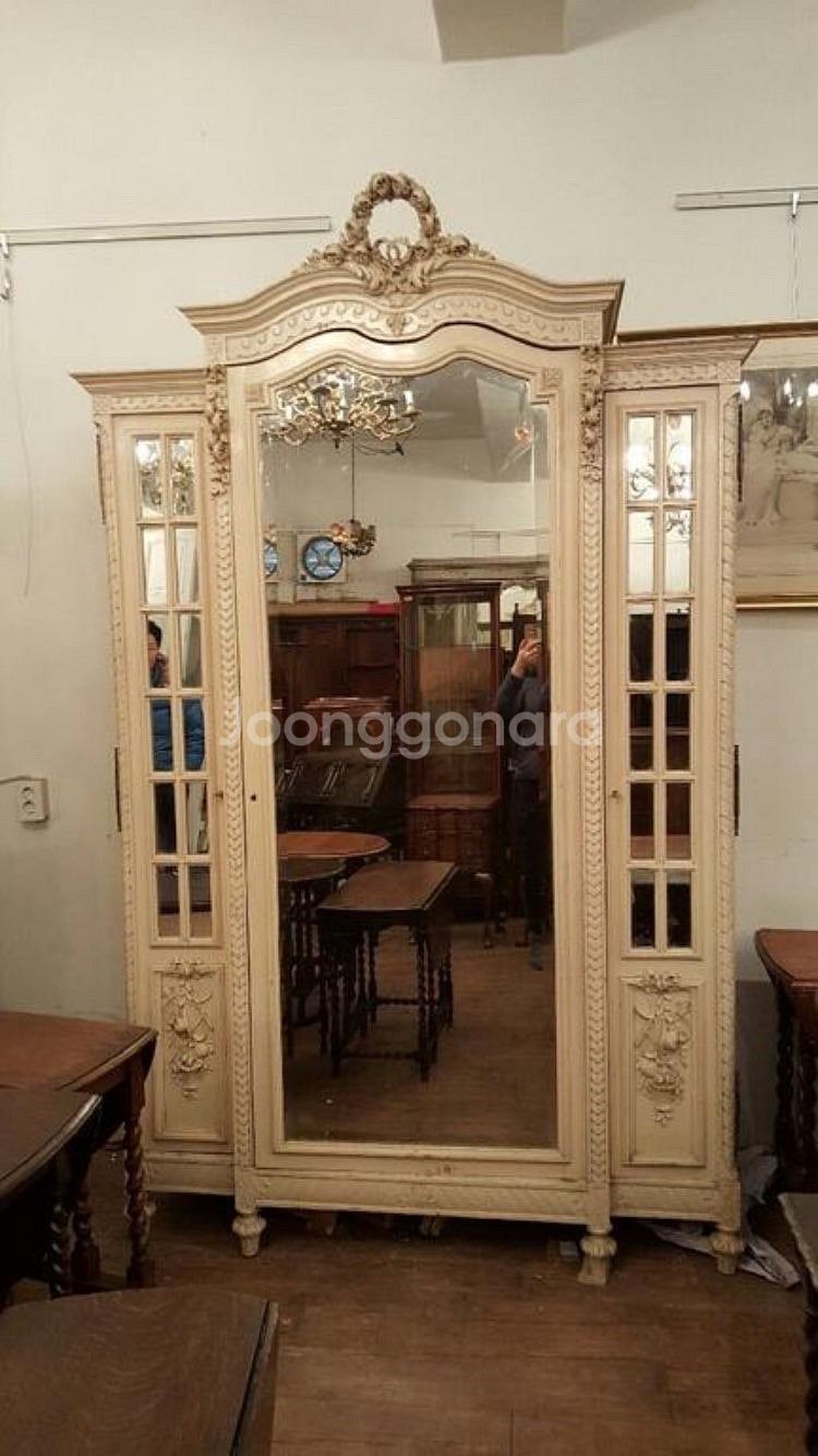 프랑스 앤틱 빈티지 쉐비 입본장 수납장--0