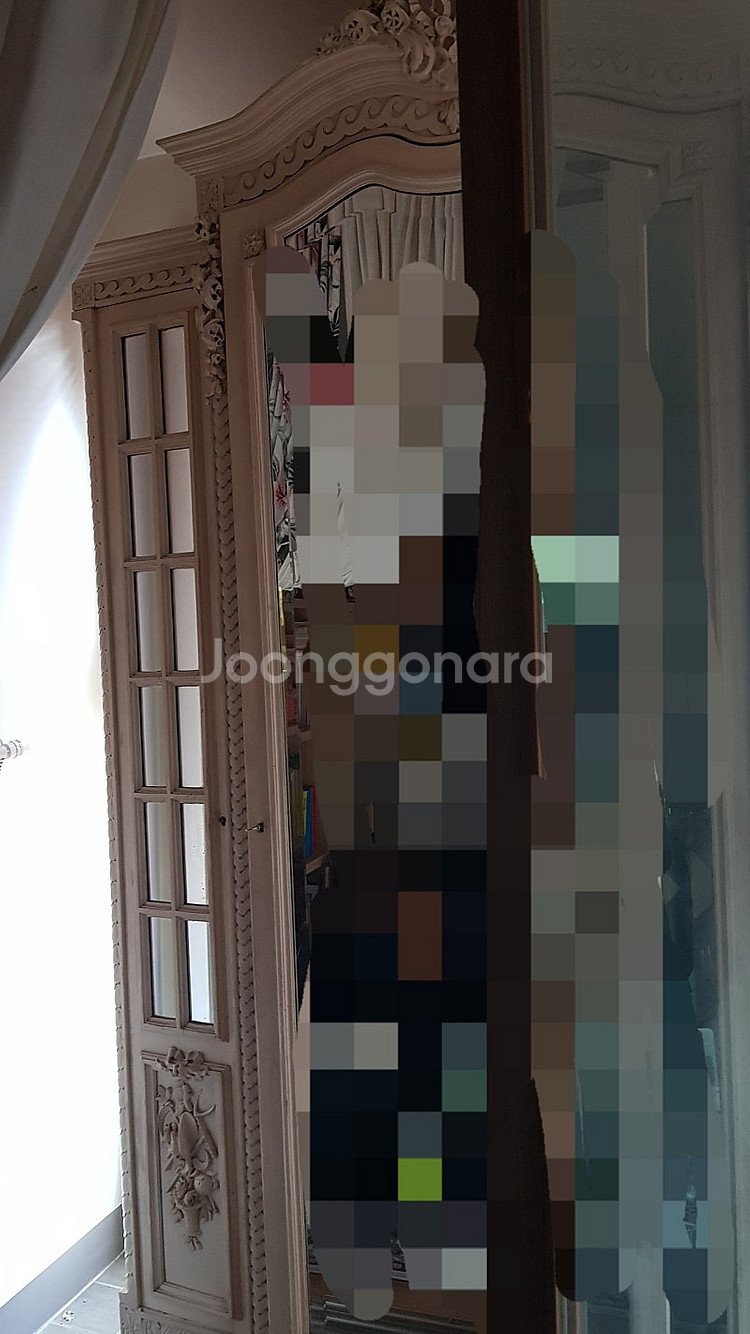 프랑스 앤틱 빈티지 쉐비 입본장 수납장--7
