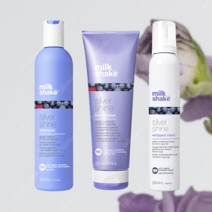 밀크쉐이크 실버 샤인 샴푸+컨디셔너+휩피드크림 세트 [보색 케어 3종] 300ml+250ml+200ml