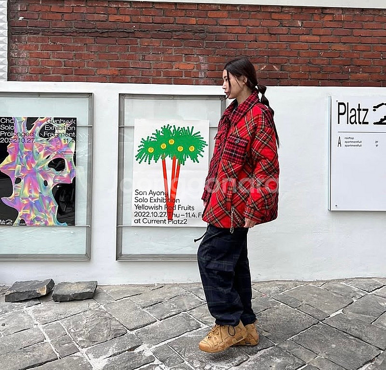 투머치토커 페퍼윤윤 페이즐리 체크 퀼팅 점퍼 자켓--2