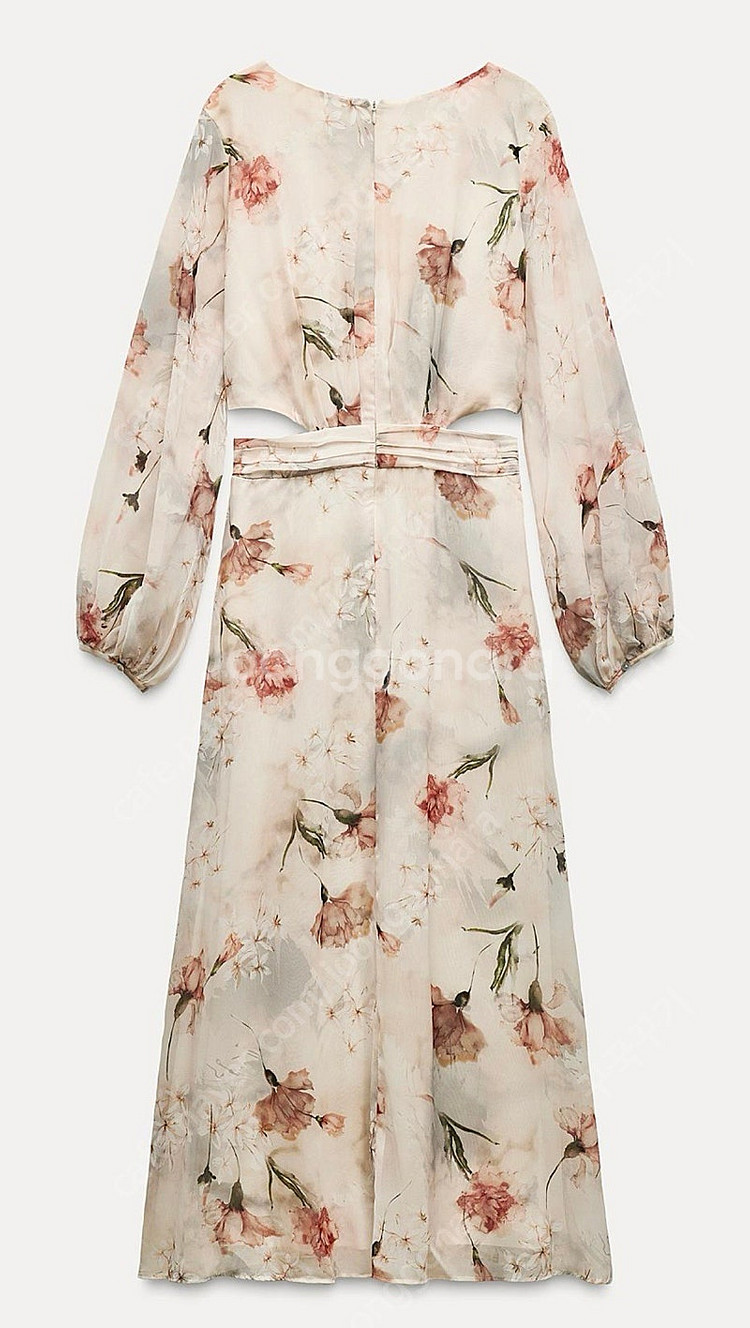 택부착) 자라 컷아웃 쉬폰 원피스--2