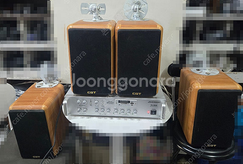 4채널 앰프 pa-504n , h-100 북쉘프 스피커...--0