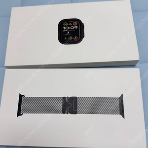 애플워치 울트라 2 티타늄 블랙 49mm + 티타늄 밀레니즈 루프 팝니다 (애케플O)