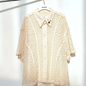 알렌느 cream flower crocher 3d halfsleeve 2사이즈