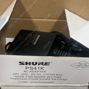 Shure 무선마이크 수신기 어댑터 PS41K 팝니다