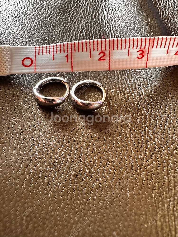 14K 화이트골드 원터치 이어링 귀걸이--2