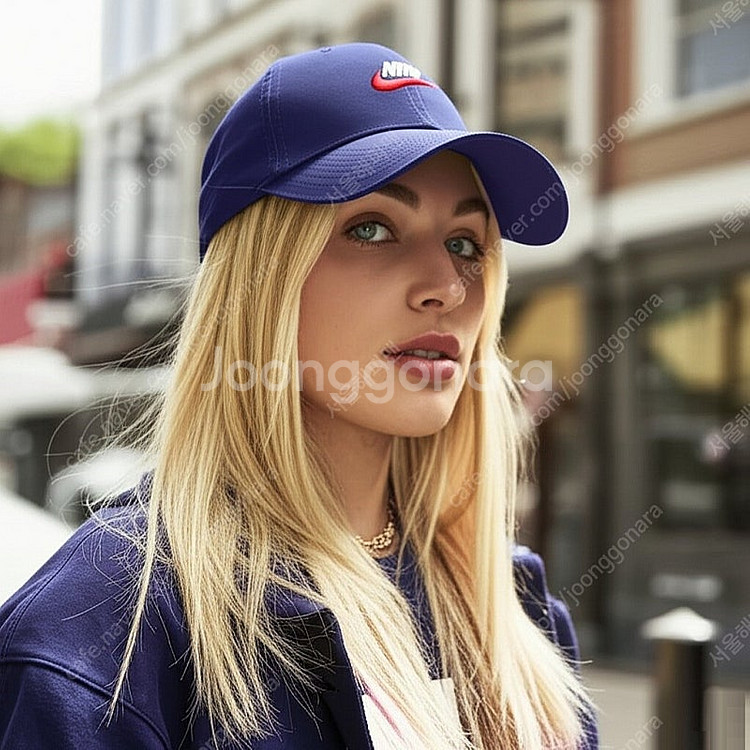 나이키 초레어 헤리티지86 클래식 네이비/레드 스우시 볼캡 모자--6