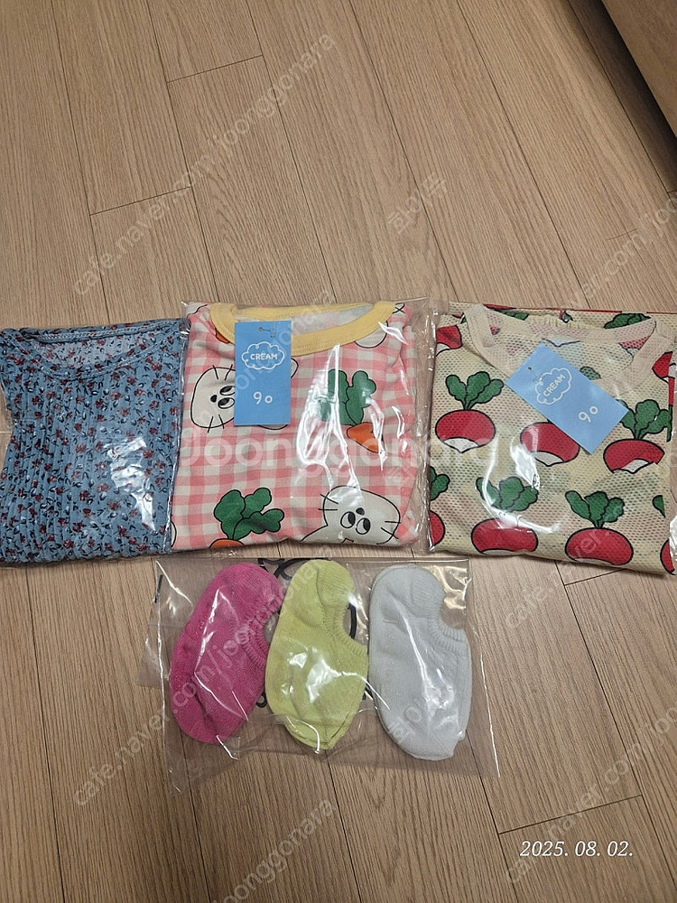 여아 내의 내복 실내복 90 새제품 일괄 양말포함 택포--0