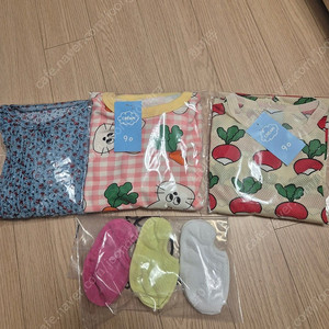 여아 내의 내복 실내복 90 새제품 일괄 양말포함 택포