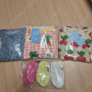 여아 내의 내복 실내복 90 새제품 일괄 양말포함 택포