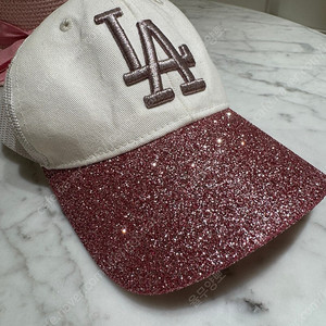 MLB LA 핑크 글리터 볼캡+바캉스모자