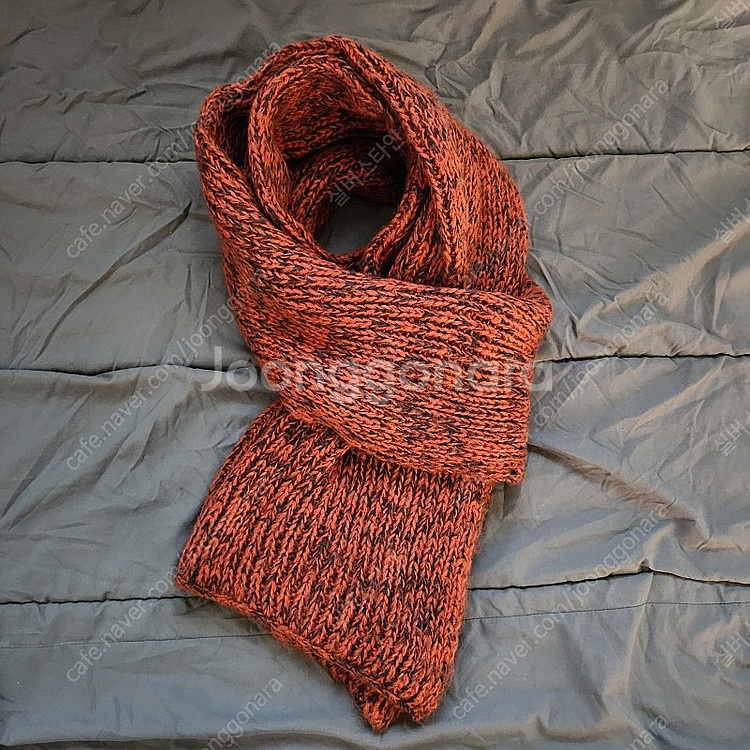 털 목도리 오렌지 차콜 40 X 210cm/ 롱 머플러...--0