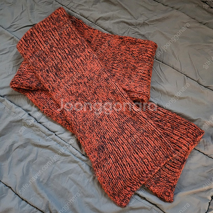 털 목도리 오렌지 차콜 40 X 210cm/ 롱 머플러...--1