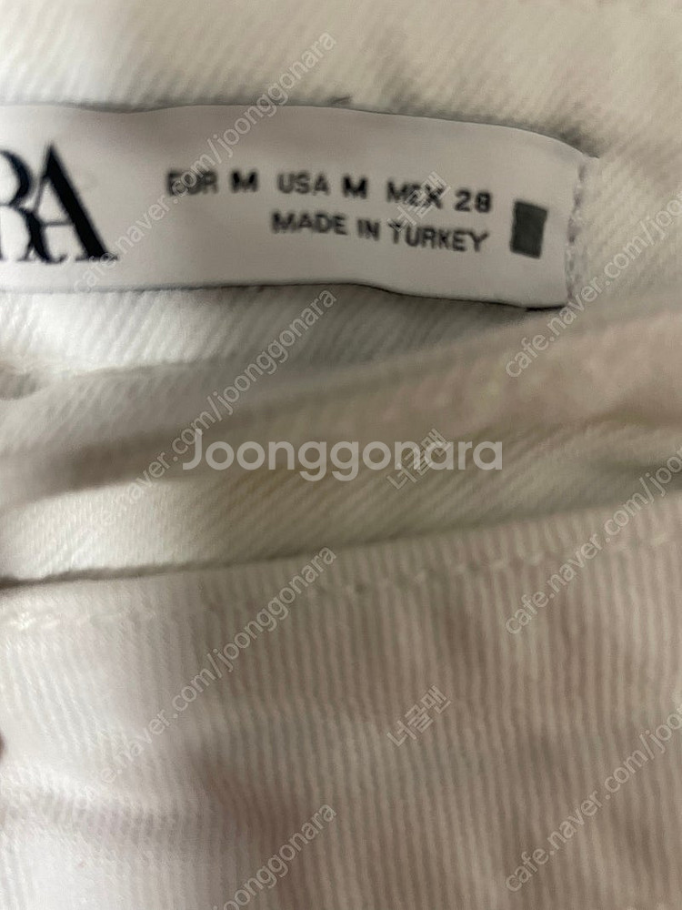 ZARA 화이트 데님 스커트 M--3