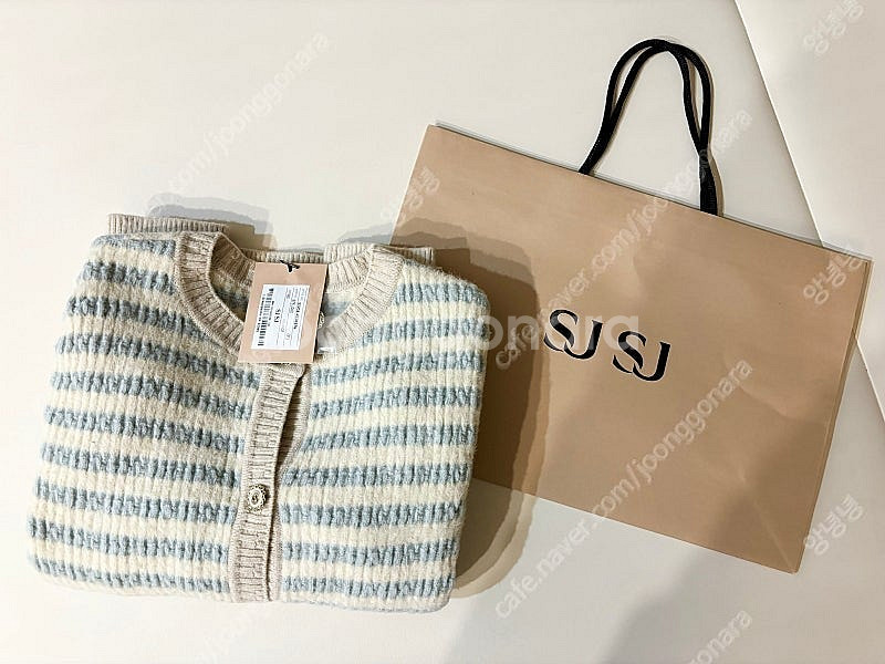 Sjsj 배색 니트 가디건 (새상품/택o)--1