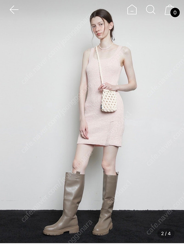 새상품 라티젠 핑크 니트 드레스 원피스 demage knit dress 이미지