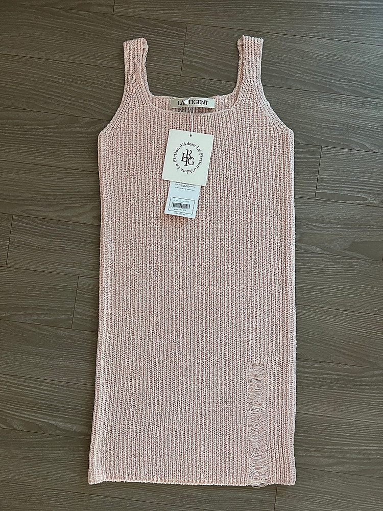 새상품 라티젠 핑크 니트 드레스 원피스 demage knit dress 이미지