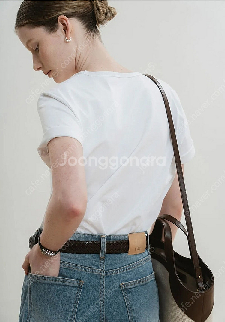 UMER 유메르 기본티 에어로쿨 코튼 유넥 티셔츠 블랙 새제품--1