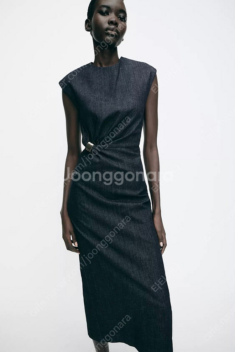 zara 자라 Z1975 미디 데님 골드 아플리케 원피...--1
