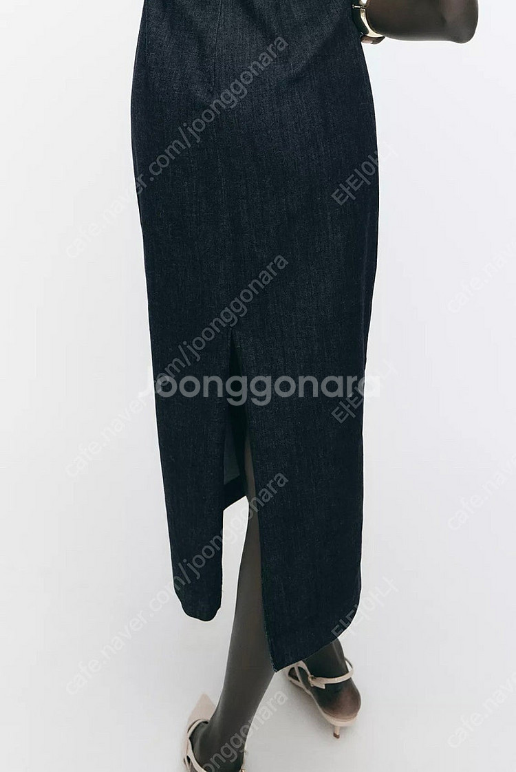 zara 자라 Z1975 미디 데님 골드 아플리케 원피...--2