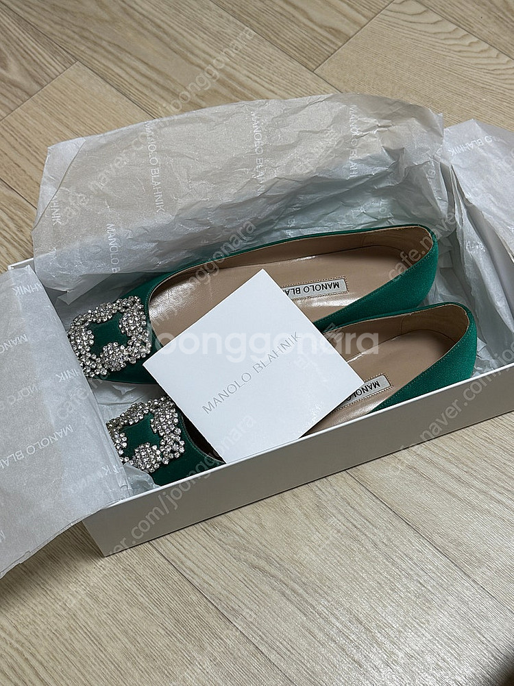 마놀로 블라닉 플랫 슈즈 240 (그린)--1