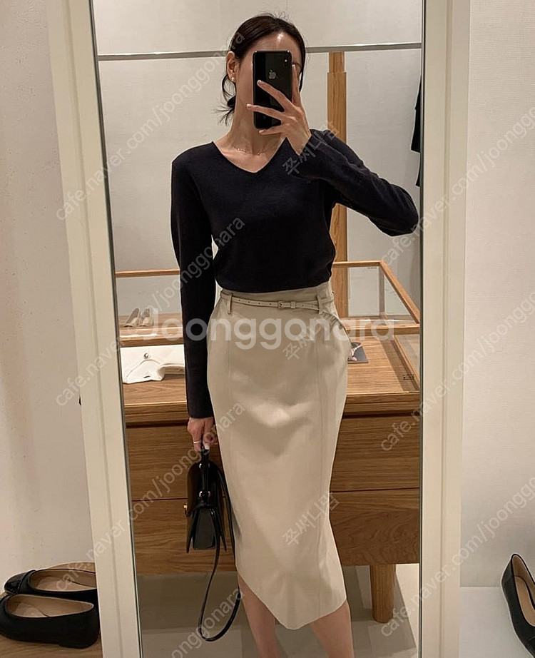 시에 젠느 울스커트 샌드베이지 롱 m--1