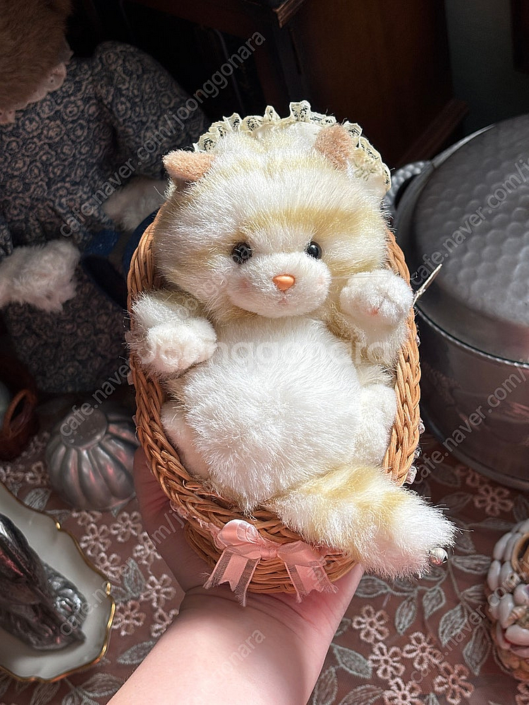 일본 고전인형 조이플메이트 치즈냥이 바구니고양이빈티지인...--1