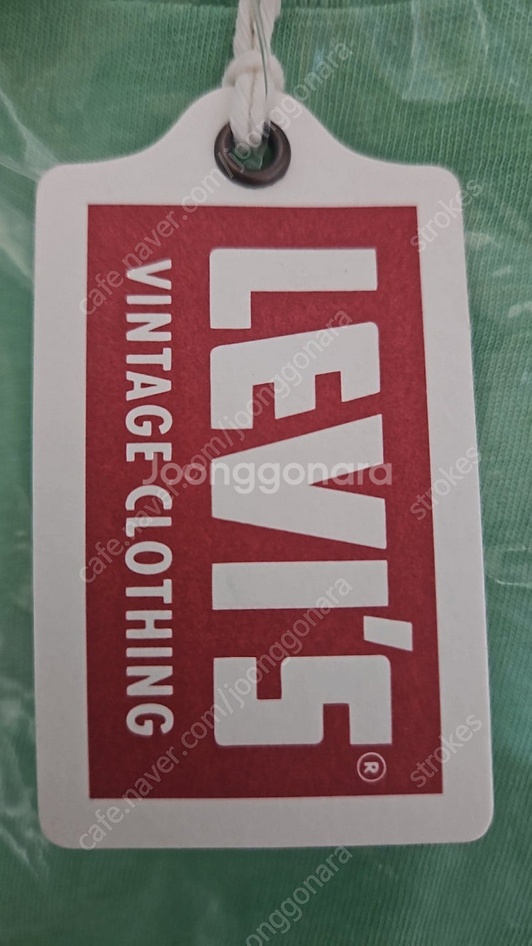 리바이스 LVC 1950's 스포츠웨어 티셔츠 민트 그린 M 사이즈 팝니다.--1