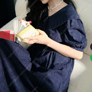 쿠오세 슬리브 퍼프롱원피스 S