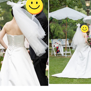 (가격내림) 미카도실크 셀프 웨딩 드레스 야외 웨딩 스냅 촬영, 키작녀 드레스