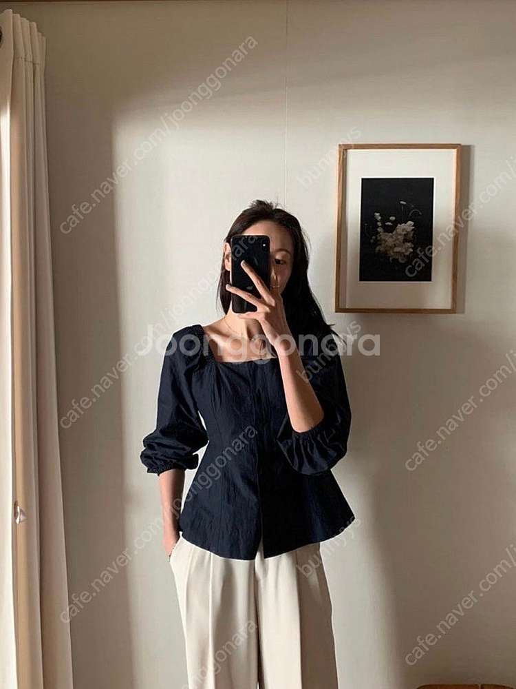 시에 sie 리안 스퀘어넥 블라우스 네이비 S 24ve...--5