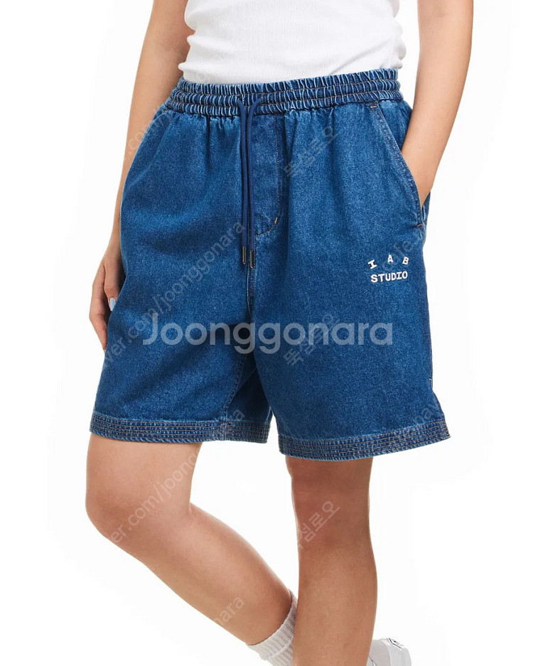 아이앱 스튜디오 데님 쇼츠 딥 블루 XL 미개봉 팝니다...--0
